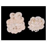 Carved Natural Bone Flower Brooch / Pendant