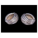 Tiffany & Co. Sterling Silver 18K Gold Earrings