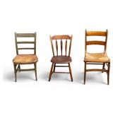 Victorian Birds Eye Maple Rush Seat Chair, 2 Other