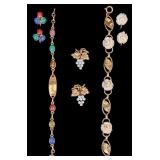 Scarab, Carved Flower, Pearl Gold Filled Jewelry