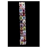 Sterling Silver Semi Precious Gem Bracelet