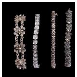 4 Vintage Sterling Silver Bracelets 47 grams