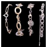 4 Sterling Silver Bracelets 44 grams