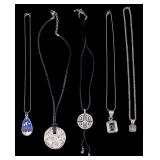 5 Heavy Sterling Silver Necklaces