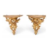 Pair of Italian Giltwood Sconces