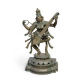 Palace Size Bronze of Goddess Saraswatti