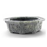 19th C Spinach Green Jade Planter