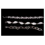 3 Sterling Silver Bracelets