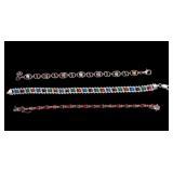 Multi Gemstone Sterling Silver Bracelets