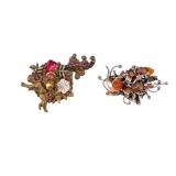 Mixed Metal Antique & Mid Century Brooch Pins