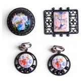 Vintage Silver and Porcelain Jewelry
