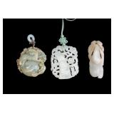 3 Jade Hardstone Chinese Pendants