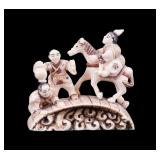 Japanese Netsuke of Bridge Crossing