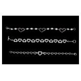 Heart Design Sterling Silver Bracelets
