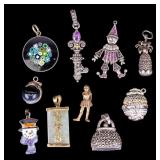 10 Sterling Silver Pendants 53 grams