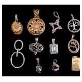 11 Sterling Silver Pendants 34 grams