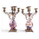 Japanese Imari Vases/ 3-Arm Candelabras