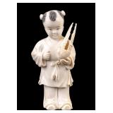 Chinese Boy Carved Figure with Instrument