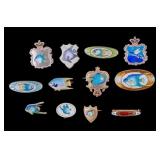 11 Guilloche Enameled Fish Brooch Pins 47 grams