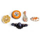5 Antique Brooch Pins