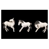 3 Carved Antique Chinese Figure of Wild Horses