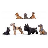 7 Cold Painted Dog Figures