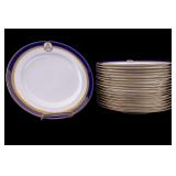 Minton Blue & Gold Phillips Plates w/ Crest (18)