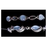 2 Light Blue Sterling Silver Bracelets 27 grams