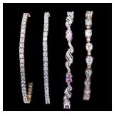 4 Sterling Silver Bracelets 42 grams