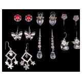 6 Sterling Silver Earrings 37 grams