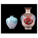 Japanese Cloisonne and Enamelled Vases (2)