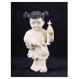 Antique Figure of Little Girl with Flute