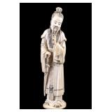 Antique Carved Scholar Figure Thinking