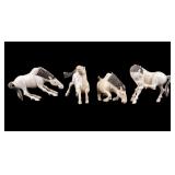 4 Wild Horse Chinese Carved Natural Material