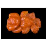 Victorian Era Carved Amber Brooch Pin