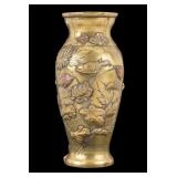 Antique Japanese Bronze Inlaid Vase