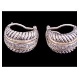 Effy Sterling Silver 18K Gold Earrings