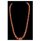 Antique Faceted Natural Honey Amber Necklace