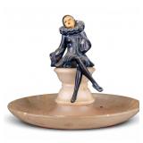 Art Deco Pierrot Onyx Trinket Dish