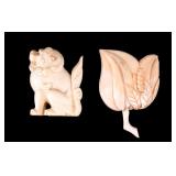 Carved Foo Dog and Fruit Figures