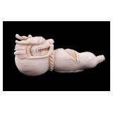 Japanese Netsuke Carved Dragon Flute