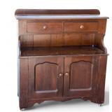 19th C Dry Sink with 2 Drawer Upper