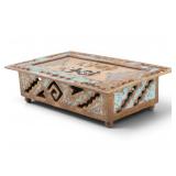 Jewelry Casket Nat. Am. Zuni Style Enameled Bronze