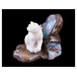 Hand Carved Natural Opal Figure of Cat