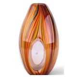 Hand-Blown Multicolored Glass Vase
