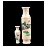 Rare Chinese Scrimshaw Bottles w/ Calligraphy