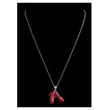Sterling Silver Ruby Slipper Necklace