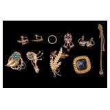 Gold Filled Pins, Brooches, Screwback Earrings