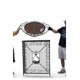 Wrought Iron Marble Top Table w/ Mirror