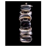 Sterling Silver Bracelet Black Onyx w/ Gems